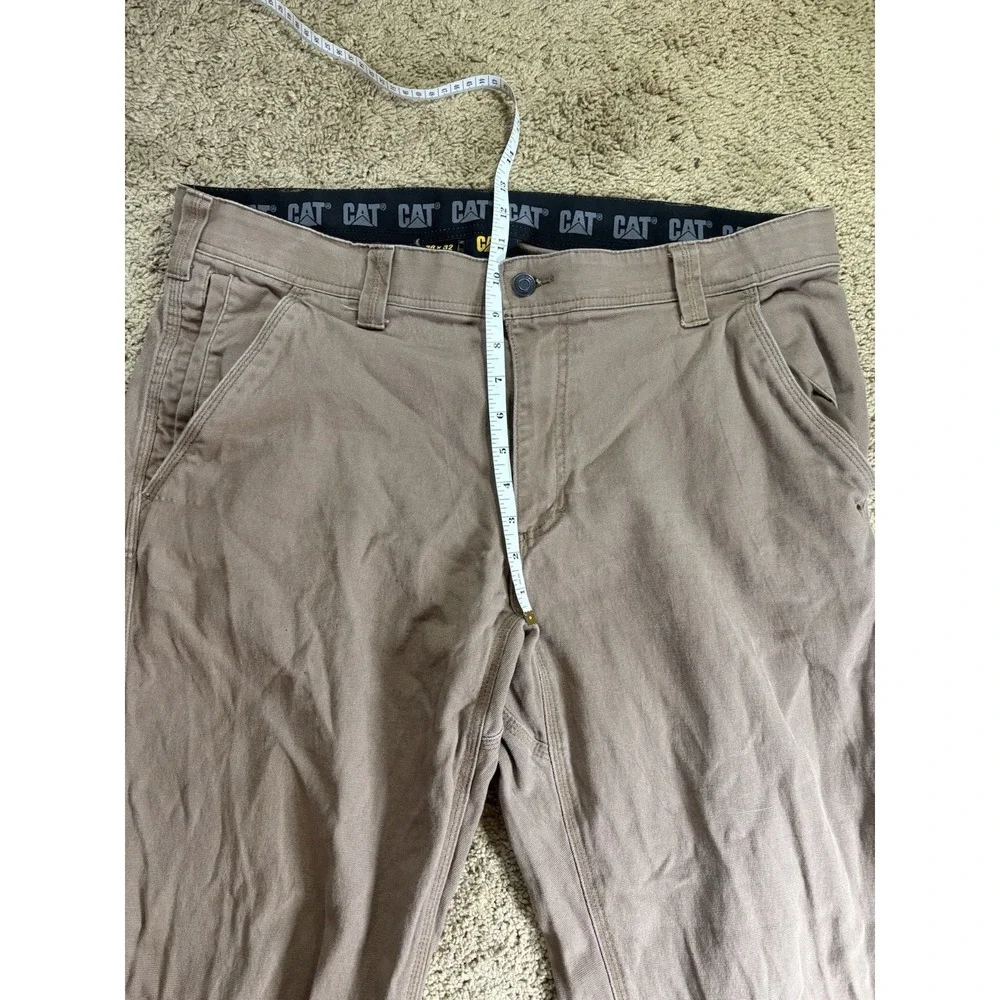 CAT‎ Pants Men 38x32 Brown Utility Straight Leg Stretch Flex Waistband Workwear